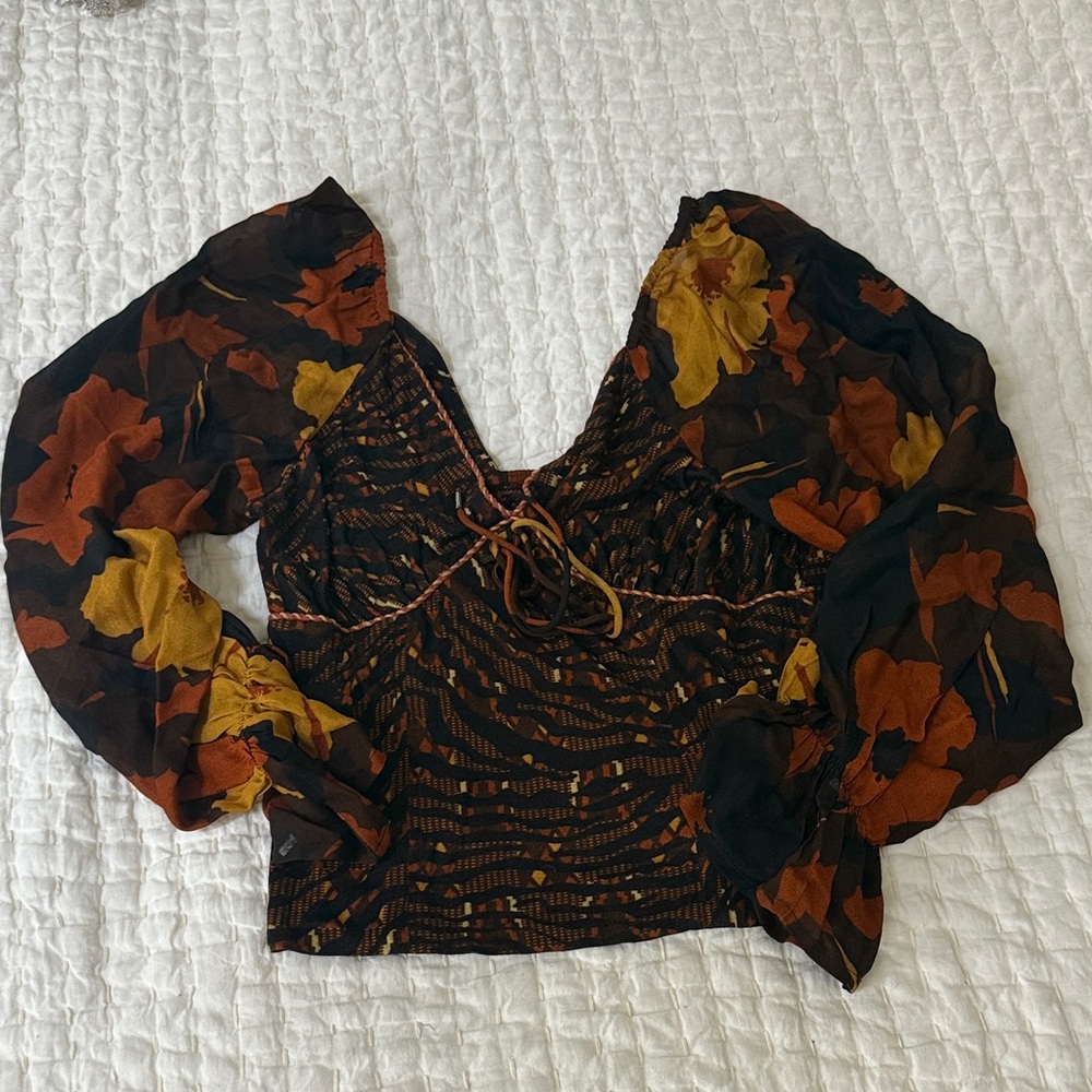 Floral Chiffon Women's Top